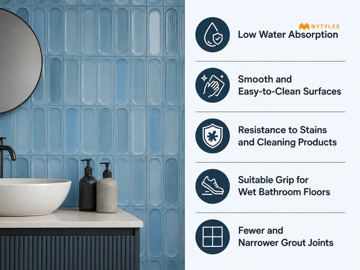 What to Look for in Bathroom Tiles for Hard Water